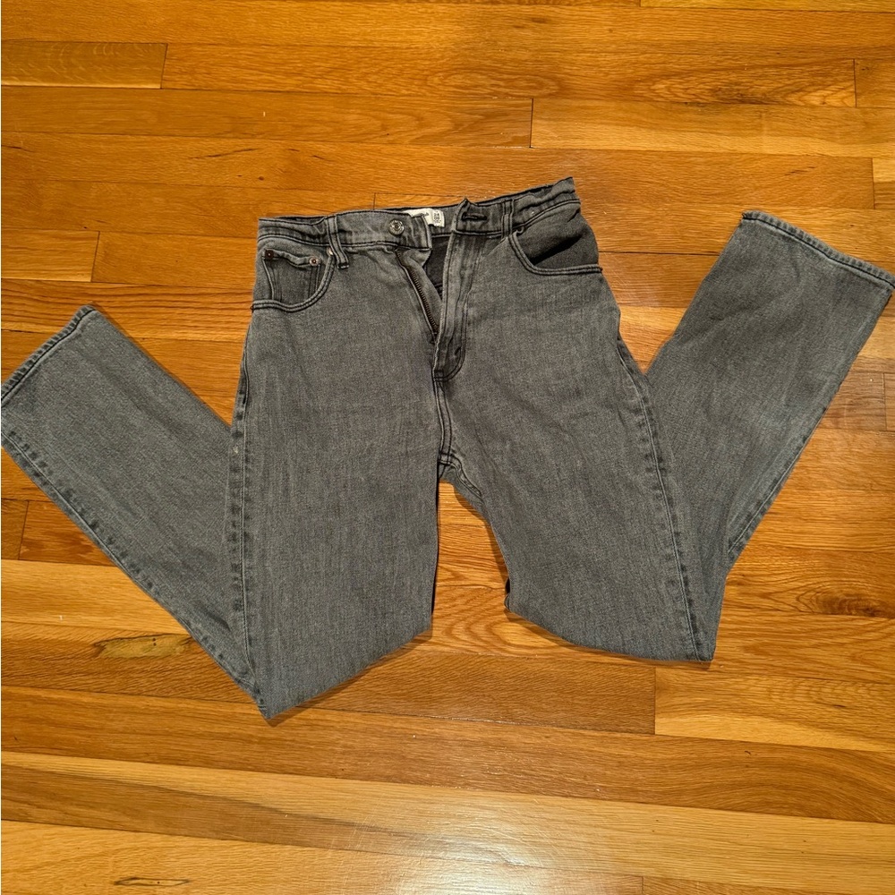 Abercrombie & Fitch Straight Leg Jeans High Rise Size 24/00 Grey Gently Worn